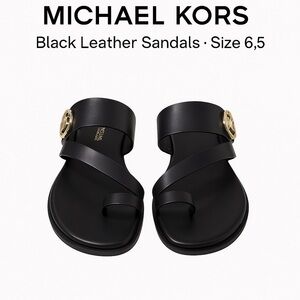 Michael Kors Black Leather Sandals · Size 6.5